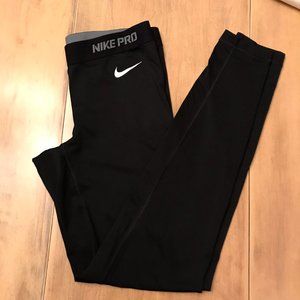 Nike Pro Fitted Black Leggings Size Medium